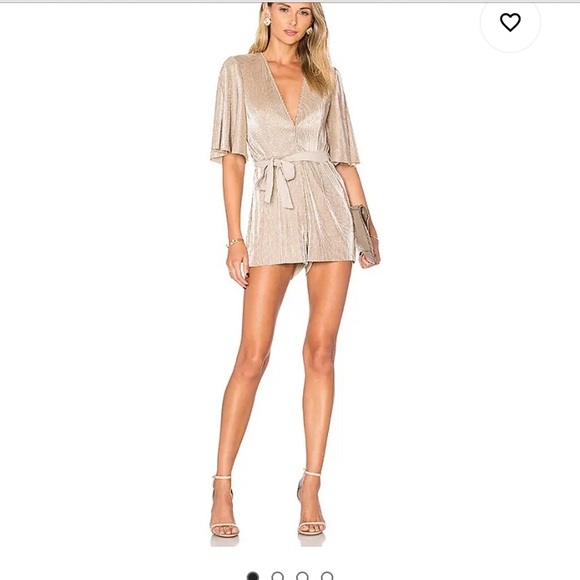 SAYLOR Pants - Gorgeous Gold Saylor Emeline Pleated Romper